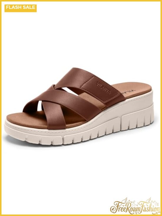 Shoes - Orthopedic Platform Slide Sandals Arch Support Wedge Faux Suede